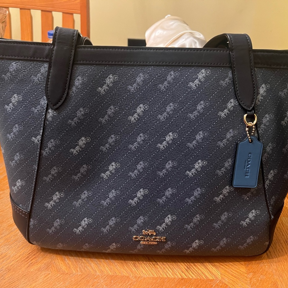Coach Black Signature Tote Bag